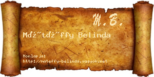 Mátéffy Belinda névjegykártya